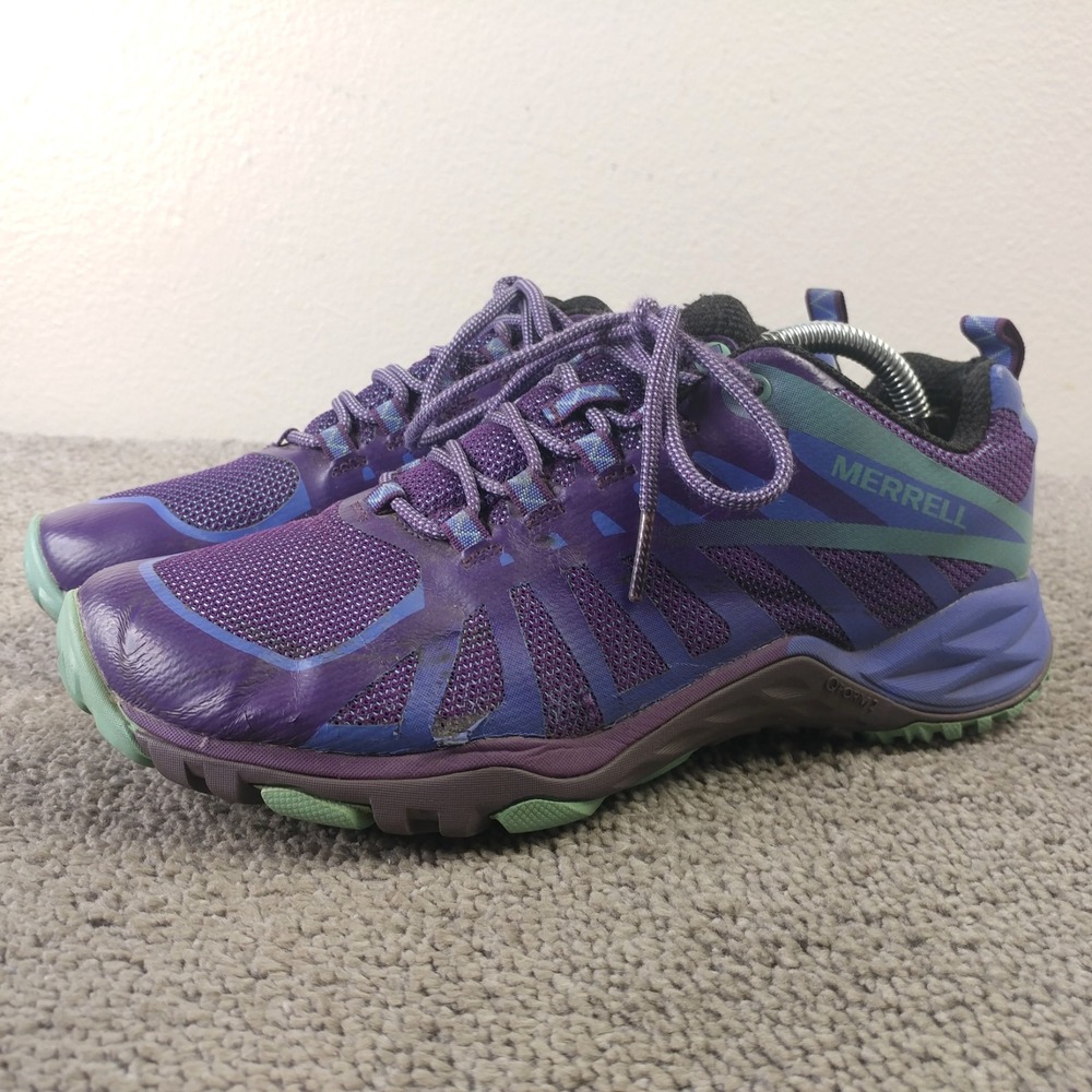 Merrell Siren Edge Q2 Trail Hiking Shoes Womens Size 7 Purple Low Top J41320